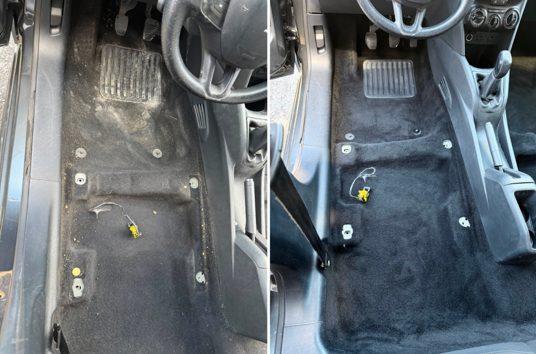 Patosnice automobila pre i posle dubinskog pranja